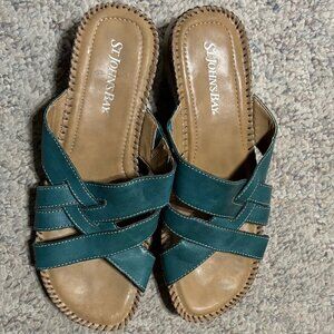 St. John's Bay Teal Wedge Sandals